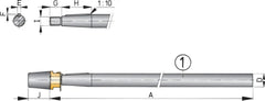 VETUS Propeller shaft incl. nut with zinc anode Ø 35 mm, length 1000 mm SA35/1000