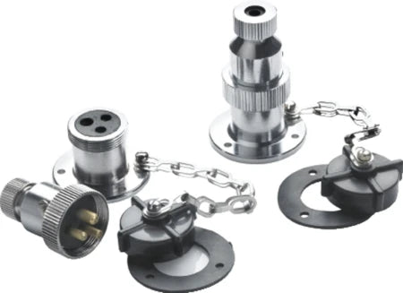 VETUS Watertight plug and socket with 2 pins, chromium plated brass SC29