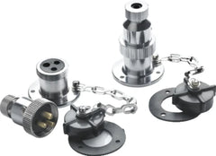 VETUS Watertight plug and socket with 4 pins, chromium plated brass SC44