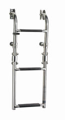 VETUS Folding stainless steel (AISI 316) boarding ladder, transom mounted, with 3 steps, unfolded length 625 mm SLF3A