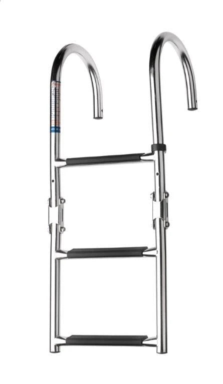 VETUS Folding stainless steel (AISI 316) boarding ladder, deck mounted, 3 steps, unfolded length 685 mm SLFB3A