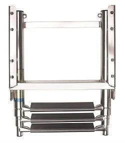 VETUS Telescopic stainless steel (AISI 316) boarding ladder with 3 steps, extended length 875 mm SLT3PA