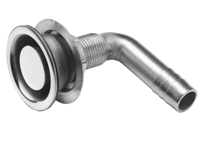 VETUS Air-vent nipple, stainless steel (AISI 316), for hose Ø 16 mm, angled flush ST05HS