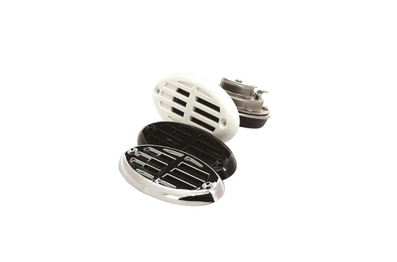 VETUS Electric horn, 12 V, flush mount. Includes white, black and chromium plated covers T12