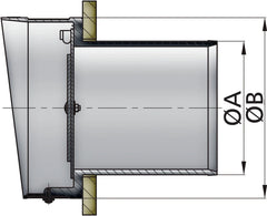 VETUS Synthetic transom exhaust connection with check valve, TC090, Ø 90 mm  TC090