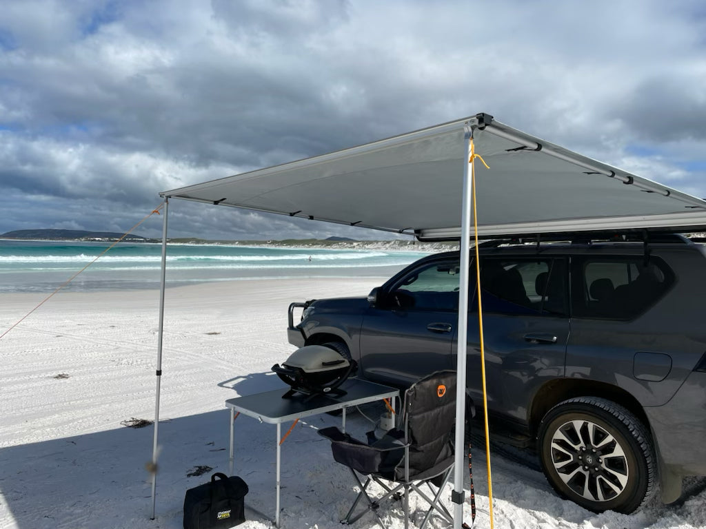 Wildtrak™ Deluxe 2.5x2.5m 4WD Awning, Waterproof, UPF 50+, 600D Ripstop Canvas, Adjustable Height, inc PVC Cover with Zipper