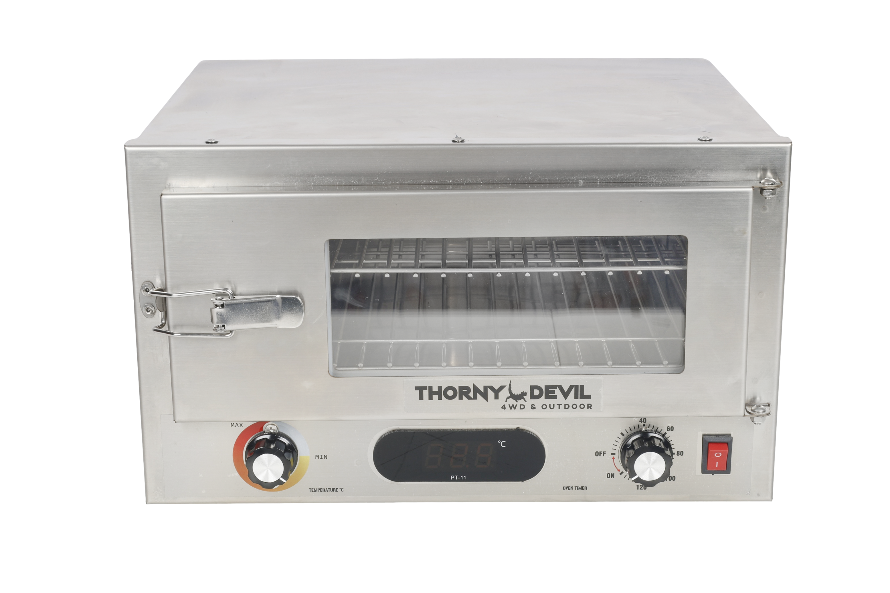 Thorny Devil™ 12V Digital Camping 4WD Travel Oven with Timer (Stainless Steel Casing & Fibreglass Insulation)