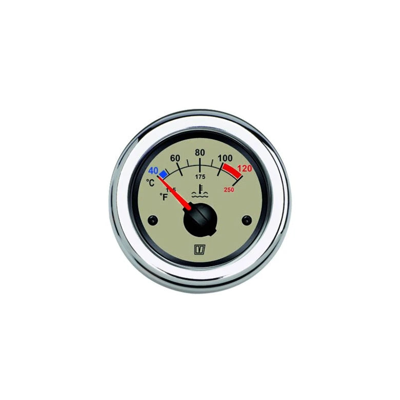 VETUS Water temperature gauge, cream, 12/24 V (40-120°C), cut-out size Ø 52 mm (excl. sensor)  TEMPN