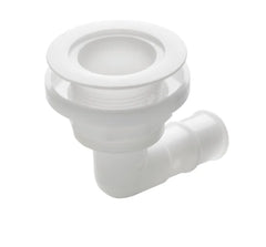 VETUS Thru-hull, 90 degree angled with low flange, Delrin, for hose Ø 28 mm (1 1/8") THRH28BL