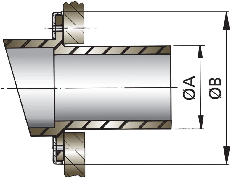 VETUS Rubber transom exhaust connection Ø 60 mm TRC60R