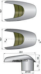 VETUS Shell ventilator type Typhoon Ø 100 mm TYP100
