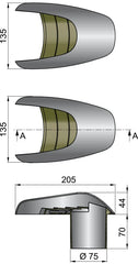 VETUS Shell ventilator type Typhoon Ø 75 mm TYP75