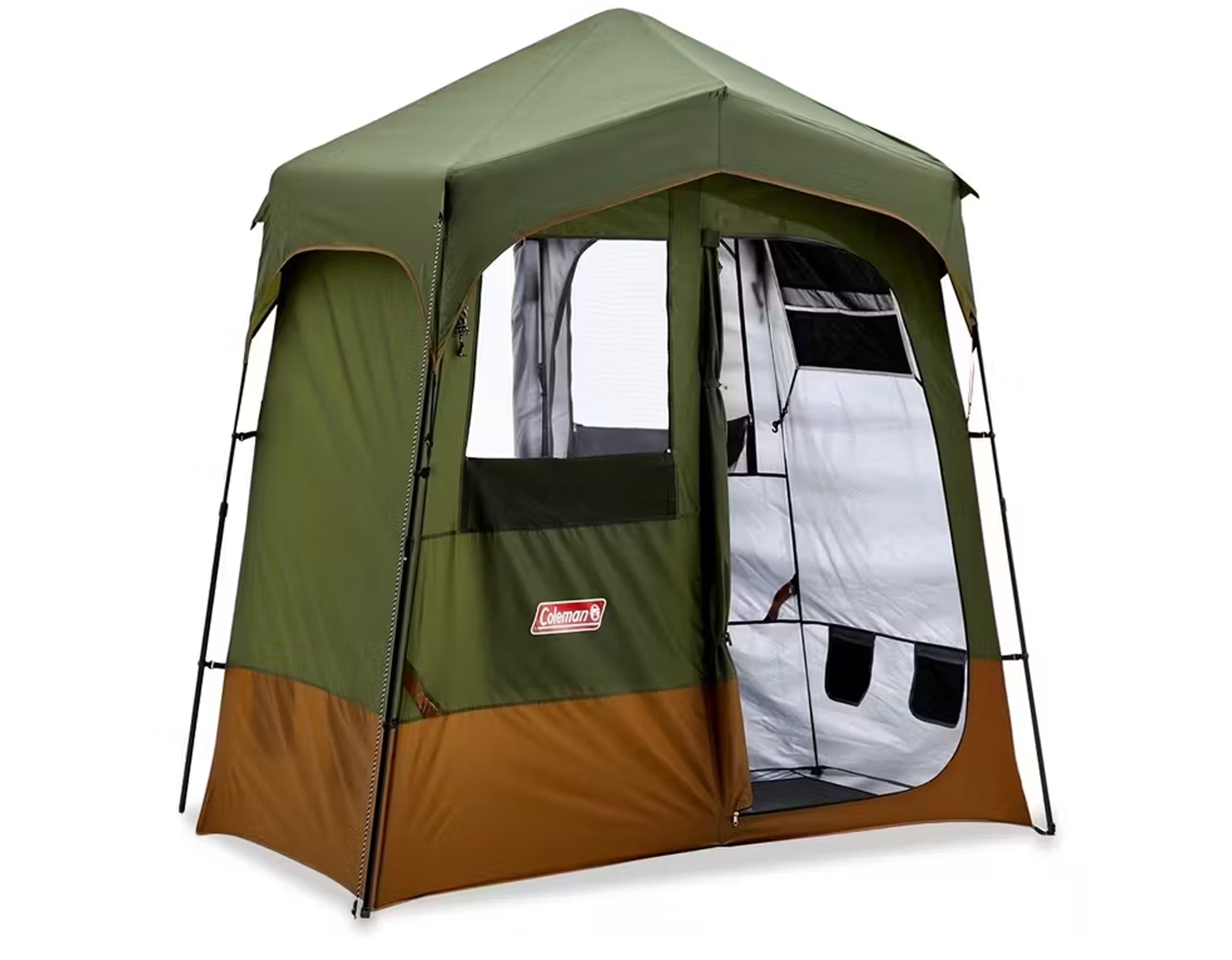 Coleman™ Instant Up Double Shower Ensuite Tent, Vented, Heavy Duty Floor, Storage Pockets, Silver Lined, Shower Hose Access Port