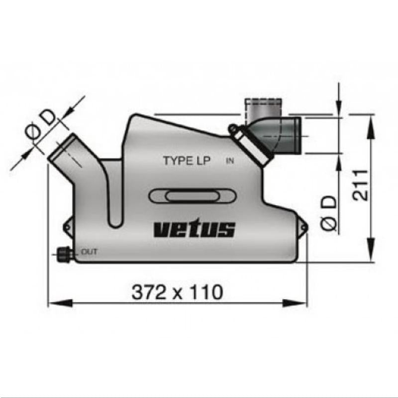 Vetus Waterlock -Type WLOCKLR (4.3 Litres) 50mm