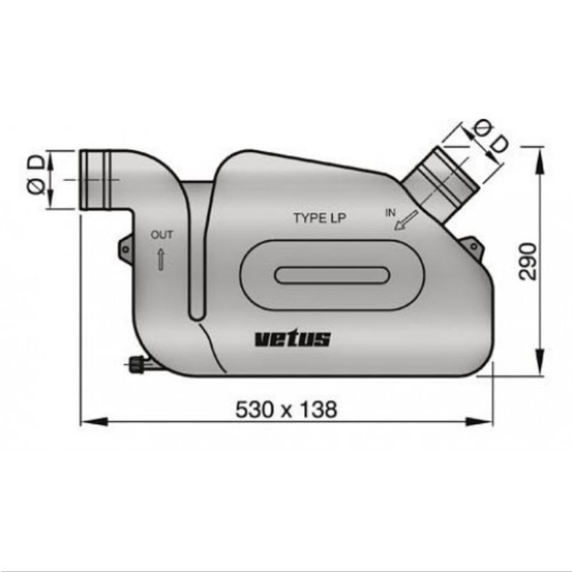 Vetus Waterlock -Type WLOCKLS & WLOCKLP (10.5 Litres) WLOCKLP90