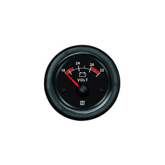 VETUS Voltmeter, black, 24 V (20-32 V), cut-out size Ø 52 mm  VLT24B