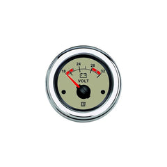 VETUS Voltmeter, cream, 24 V (20-32 V), cut-out size Ø 52 mm  VLT24N