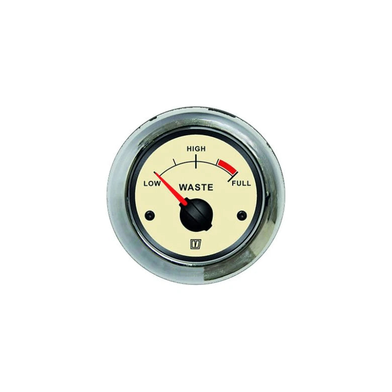VETUS Waste water level indicator, cream, 12 / 24 V, cut-out size Ø 52 mm (excl. sensor) WASTN