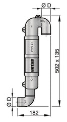 VETUS Exhaust gooseneck type LT60, for Ø 60 mm hose  WLOCKLT60