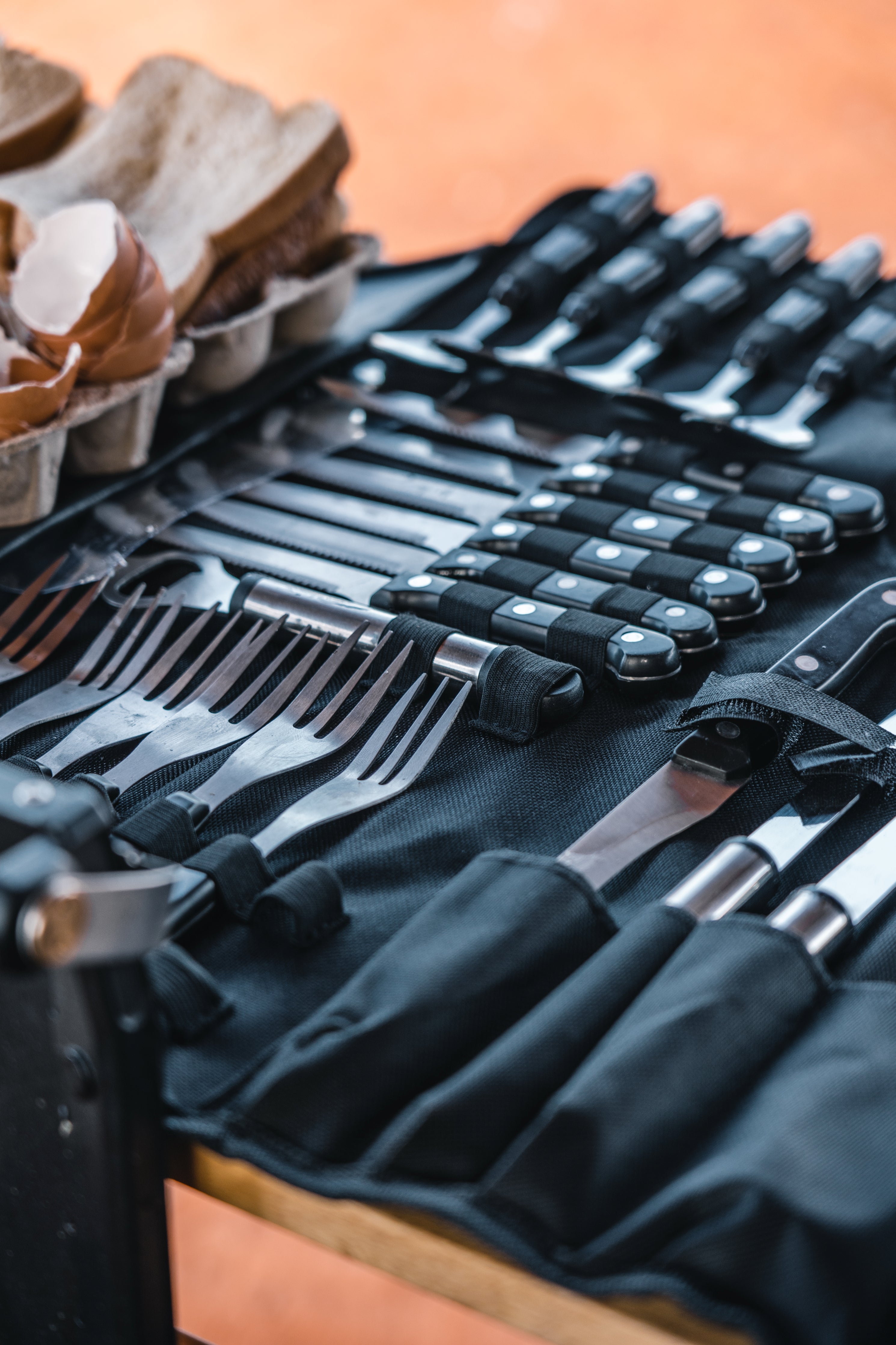 26 Piece Stainless Steel Cutlery and BBQ Set in Canvas Wrap with Handles