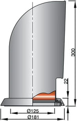 VETUS Cowl ventilator Ø 125 mm ID, type Yogi, Stainless Steel AISI 316, with red interior (incl. ring and nut) YOG316R
