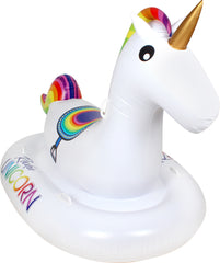 ROCKING UNICORN W/ 6 PLASTIC HANDLES 215X126X141CM INFLATED