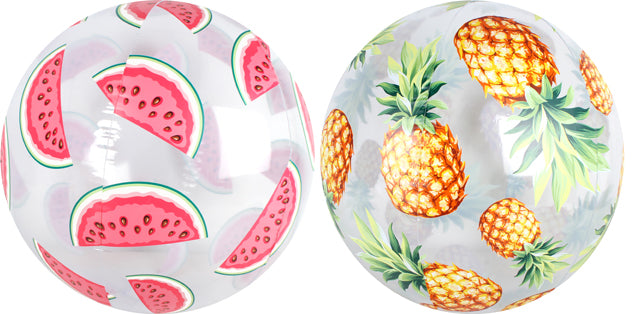 BEACH BALL FRUIT PRINT 35CM 2 ASST DESIGNS