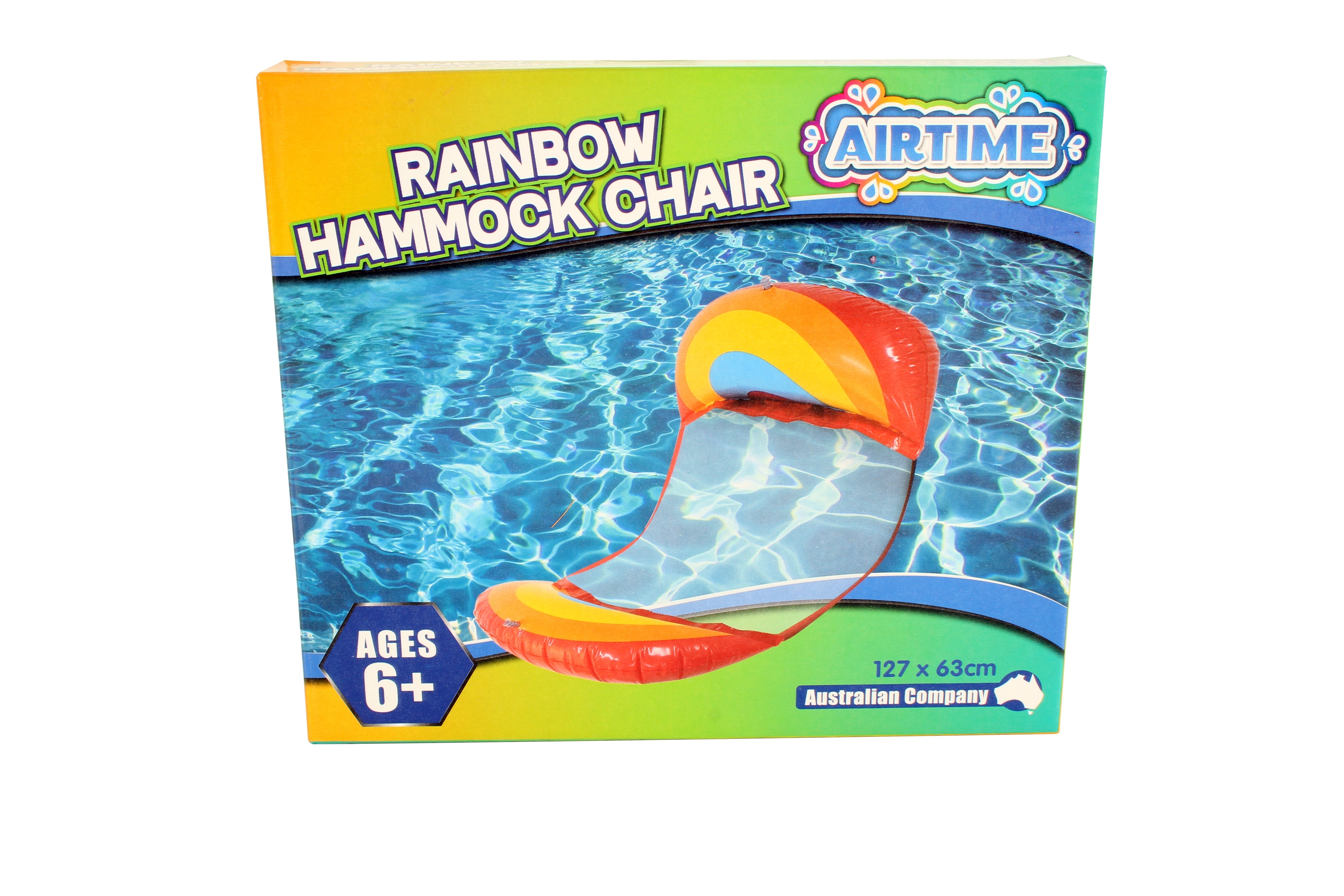 AirTime™ Inflatable Jumbo Rainbow Hammock Chair 127x63cm