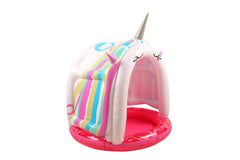 AirTime™ Inflatable Paddling Pool with Unicorn Canopy 15cm Depth 110x100x100cm - Age 2-6yrs