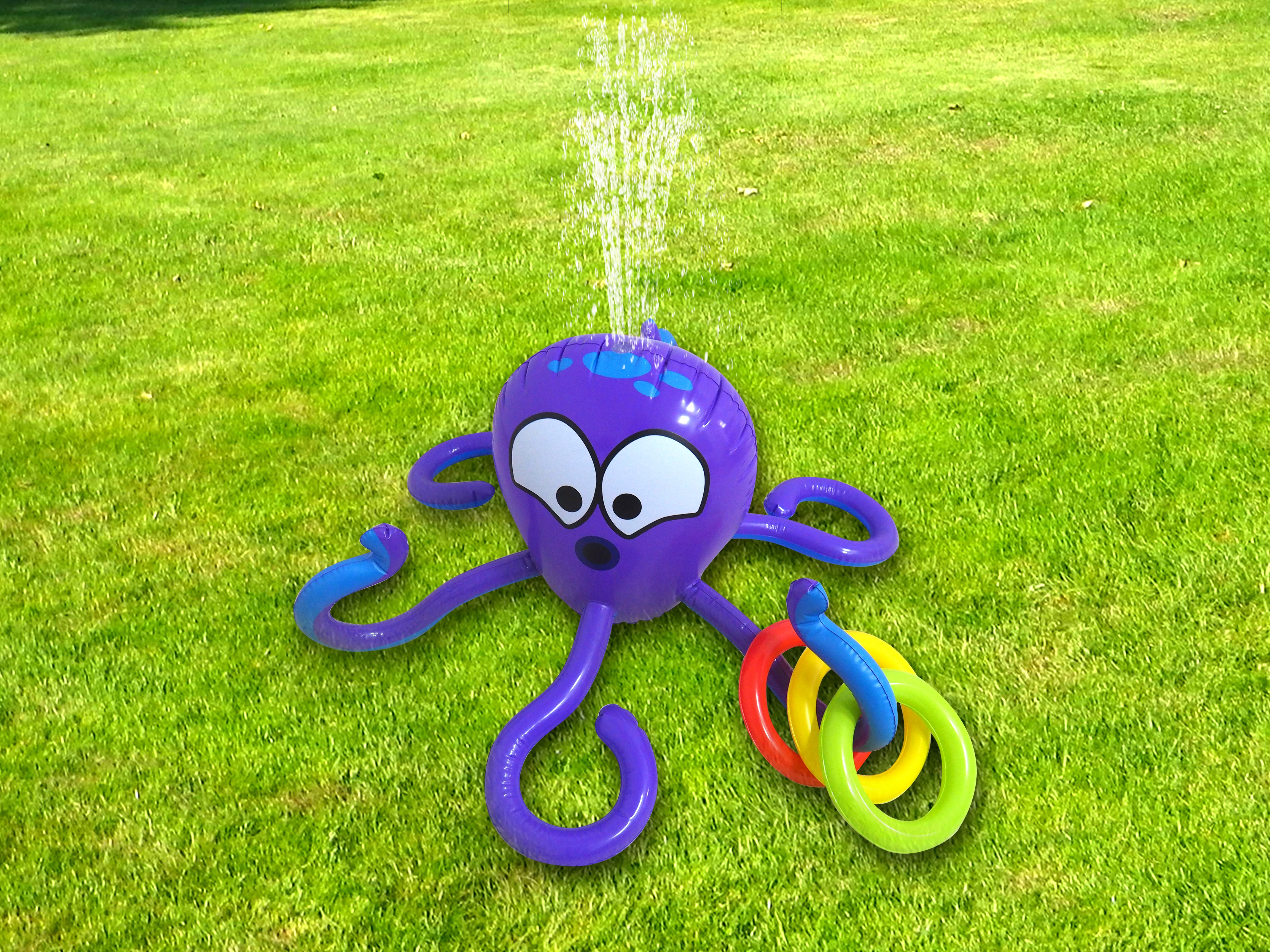 OCTOPUS SPRINKLER & TOSSING GAME 40x90CM W-4 RINGS