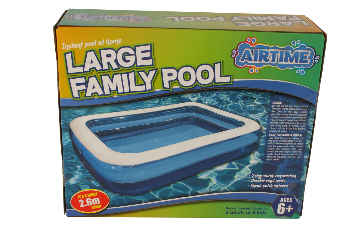 FAMILY POOL LARGE RECTANGULAR BLUE 262 X 172 X 50CM