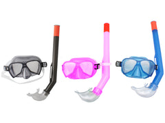 SNORKEL SET CHILDREN 2 ASST PINK & BLUE 46X18CM