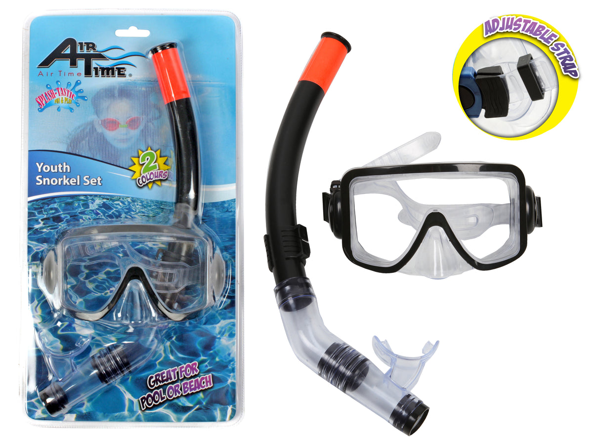 MASK AND SNORKEL SET YOUTH BLACK 42X23CM