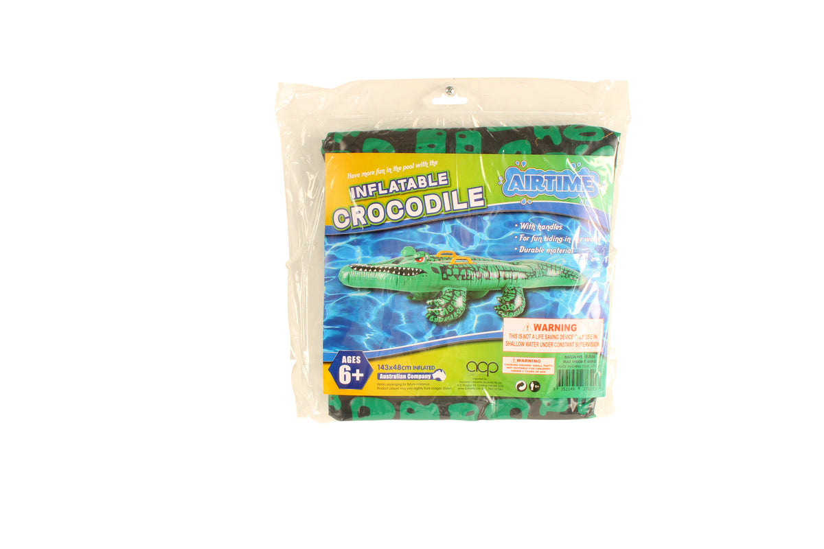 INFLATBLE CROCODILE 143 X 48CM WITH HANDLES