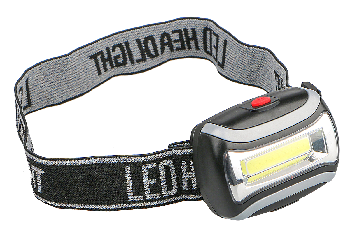 Wildtrak™ Head Lamp 3 Light Modes, High Low & Flash, 80m Light Projection, 180 Degree Adjustable Lamp, 6Hour Duration in High, AAA Battery, Adjustable Strap