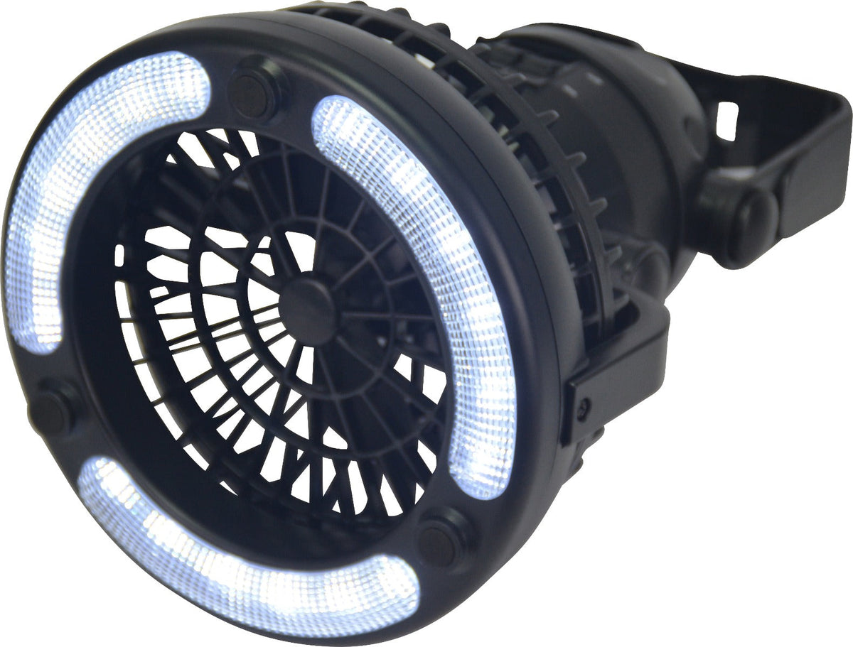 Portable 2in1 LED Light and Fan 16.7x18.5cm, 50 Hours Low Speed, Battery Operated