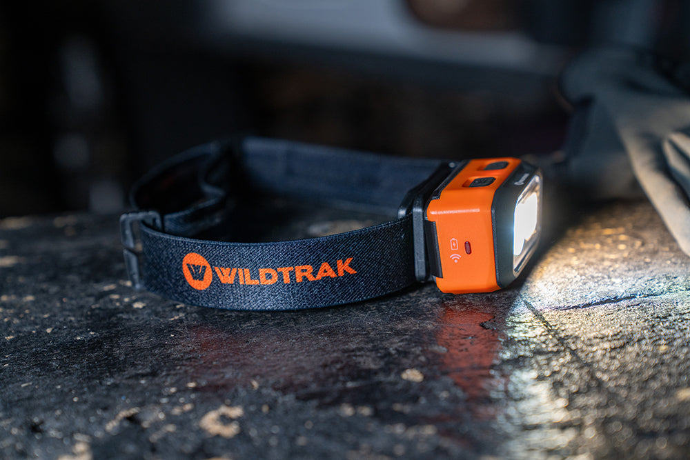 Wildtrak™ Premium Headlamp, Rechargeable, Multi Light inc Amber, Dual Power, Motion Sensor, Adjustable Brightness, Magnetic Base, USB-C Fast Charge, Water and Dust Resistant, Suitable for Work or Camping