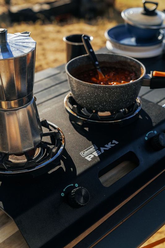Coleman PEAK1™ 2-Burner Camping Stove, Portable, Even Cooking, Wind Protection, 20000 BTUs