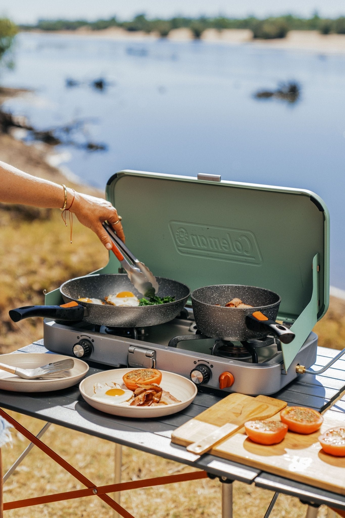 Coleman Cascade 3-in-1 Portable Camping Stove with Wind Guards, 24000 BTUs