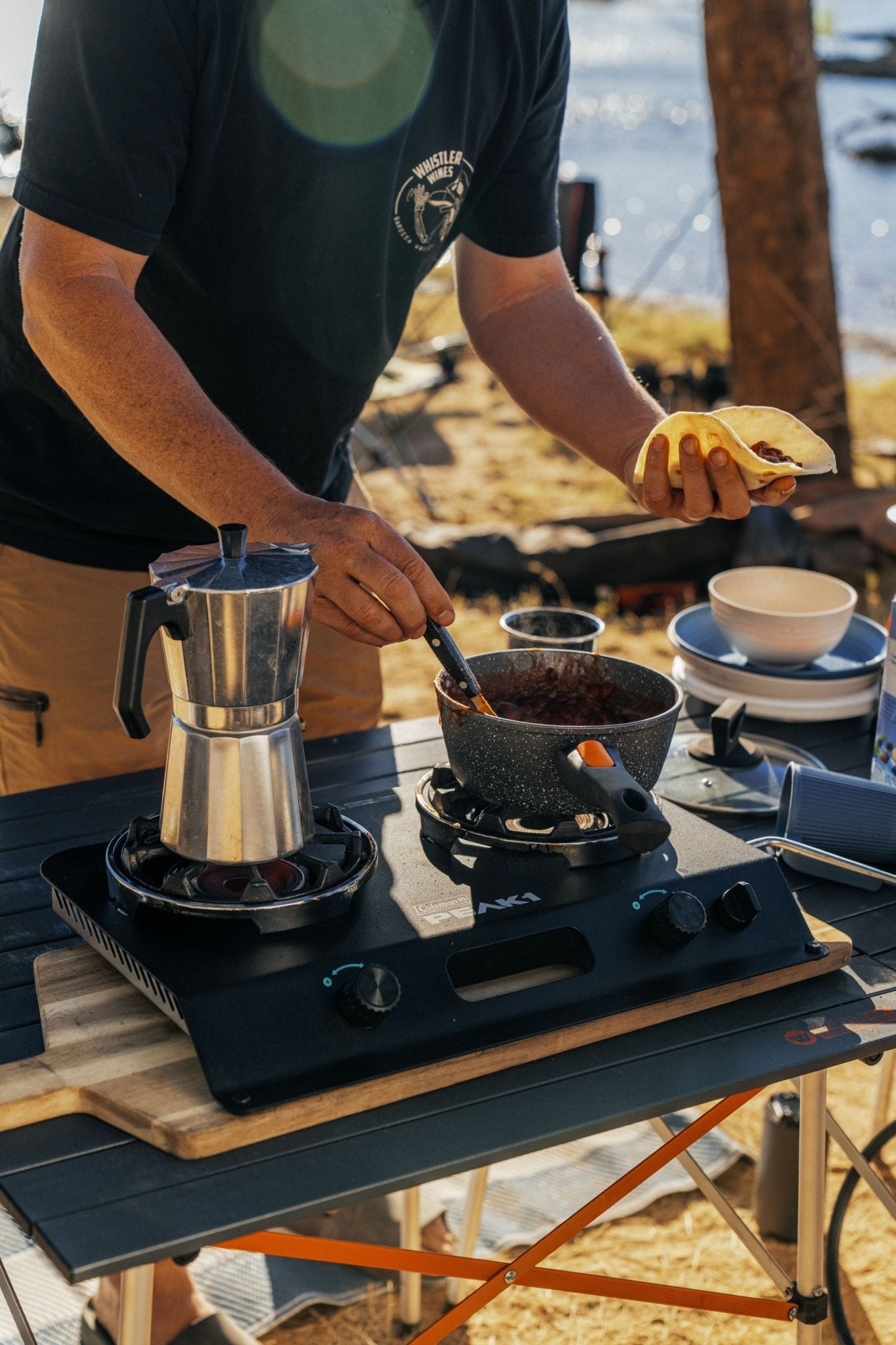 Coleman PEAK1™ 2-Burner Camping Stove, Portable, Even Cooking, Wind Protection, 20000 BTUs