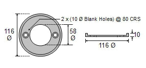CDZ9-031 Volvo Penta Outdrive Ring 250 - 270 Zinc Anode