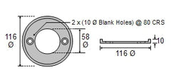 CDZ9-031 Volvo Penta Outdrive Ring 250 - 270 Zinc Anode