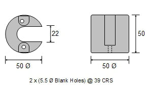 CDZ9-060 Mercury Bravo & Blackhawk Trim Ram Zinc Anode
