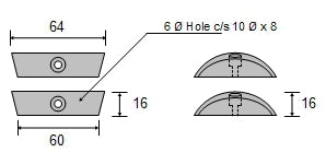 CDZ9-077 Volvo 2 Bladed Folding Propeller Zinc Anode To suit 110-120 Series