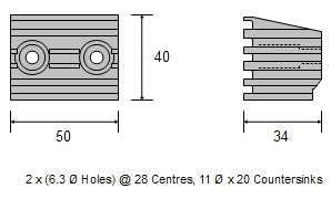 CDZ9-109 Volvo Penta Zinc Alloy Cube Transom Shield Anode