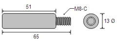 CDZ9-143 13mmØ Universal Zinc Anode