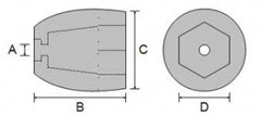 CDZPN-A 3/4″ shaft Propeller Nut Zinc Anode
